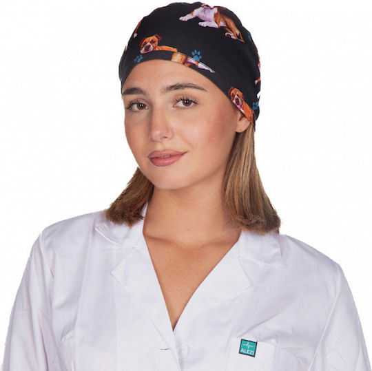 Alezi Stretch Unisex Σκουφάκι Χειρουργείου Μαύρο