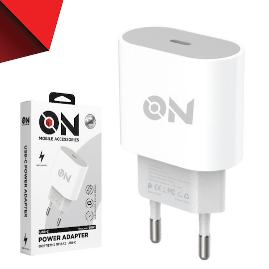 Auto Gs Ladegerät ohne Kabel mit USB-C Anschluss 20W Stromlieferung Weißs (99736)