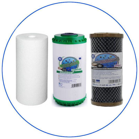 Aqua Filter Ανταλλακτικό Φίλτρο Νερού Κεντρικής Παροχής / Βρύσης / Αντίστροφης Όσμωσης από Ενεργό Άνθρακα 10" 20 μm