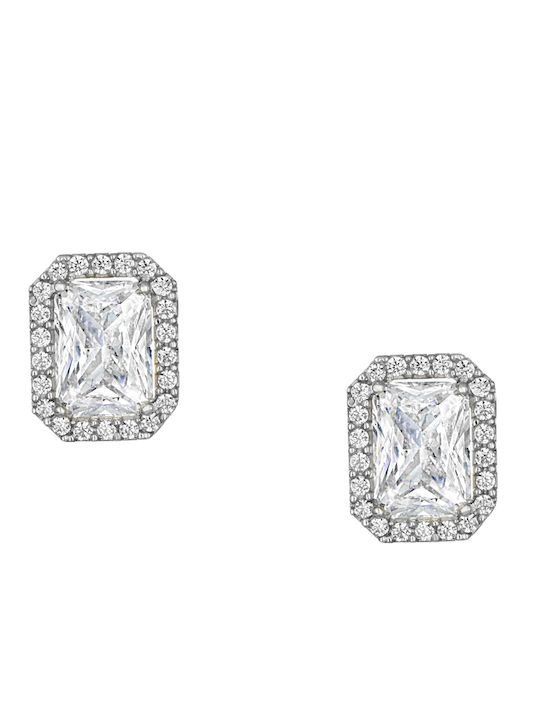 Earrings made of White Gold with Stones