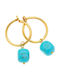 Arteon Earrings Hoops made of Silver Gold Plated with Stones & Pearls