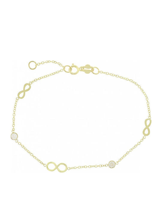Mertzios.gr Women's Bracelet with design Infinity made of White gold with Zircon
