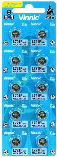 Vinnic Ag11 Alkalische Uhrenbatterien LR58 1.5V 10Stück