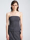 Γυναικεία Μπλούζα Κορσές Ριγέ Grey