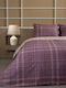 Palatex Bettwäsche-Set Einzel Flanell mit Gummiband 105x205+30cm. Stepp Beluga Mauve-beige 3Stück