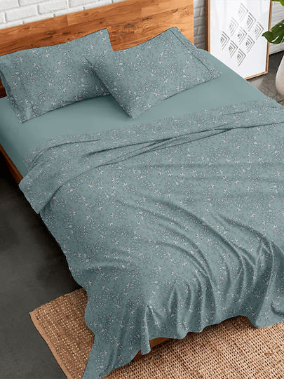 Palatex Sheet Sets Queen Flannel 230x260cm. Stepp Samoan Aqua 4pcs