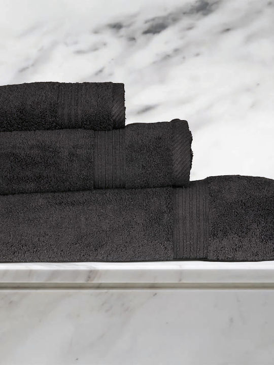 Epavlis Homeware Σετ Πετσέτες Μπάνιου 3τμχ Black