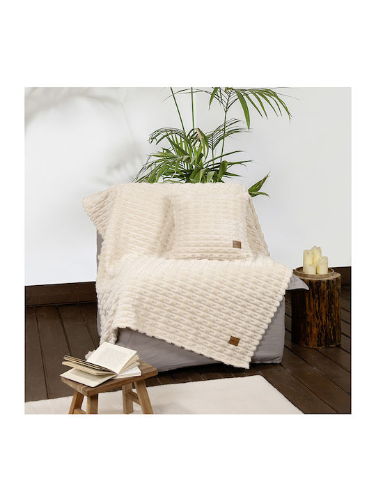 Nima Savara Κουβέρτα Fleece Καναπέ 130x170εκ. Light Beige