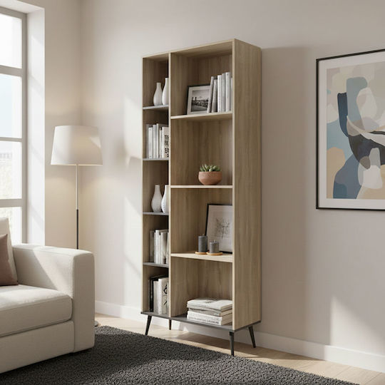 Bibliotecă Zezan Sonoma-Antracit 76.5x30x200.5 cm Bibliotecă Zezan Sonoma-Antracit 76.5x30x200.5 cm