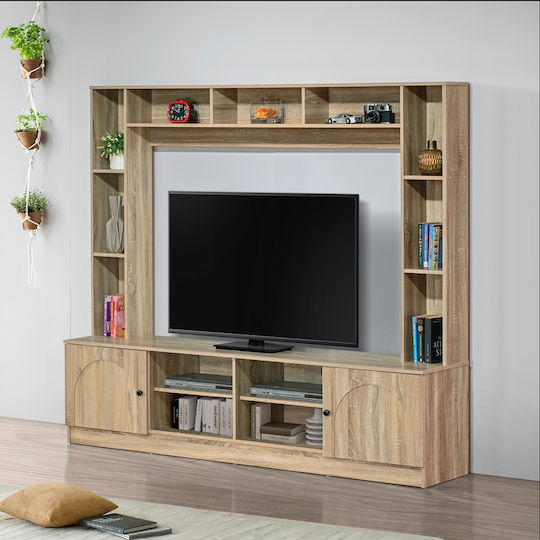 Ambera Living Room TV Unit Sonoma Απόχρωση L200xW40xH171.5cm