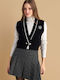 Pleated Mini Skirt Polka Dot Gray