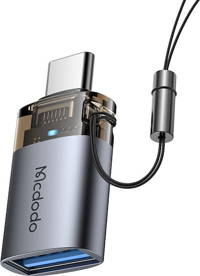 Mcdodo Μετατροπέας USB-A female σε USB-C male Μπλε 1τμχ OT-7400
