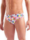 Costum de Baie Bărbați Slip Multicolor/Alb