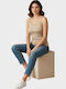 Women's T-Shirt with Spaghetti Strap Beige