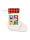Christmas Decorative Linen Socks L41xW26cm (Μiscellaneous Designs)