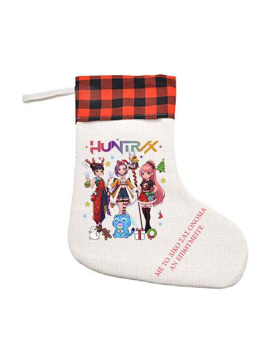 Christmas Decorative Linen Socks L41xW26cm (Μiscellaneous Designs)