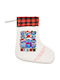 Christmas Decorative Linen Socks L41xW26cm (Μiscellaneous Designs)