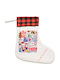 Christmas Decorative Linen Socks L41xW26cm (Μiscellaneous Designs)
