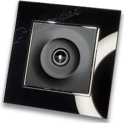 Terminal TV Socket Black Frame Black Glass Hser...