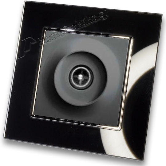 Terminal TV Socket Black Frame Black Glass Hseries Lineme 50-00116-2_50-00121-26