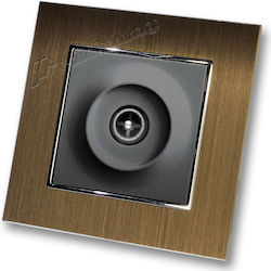 TV Terminal Socket Black Frame Gold Metallic Hs...