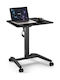 Desk Wooden Black with Metal Legs & Adjustable Height 70x52cm