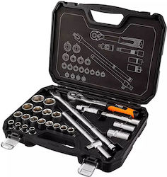 Neo Tools 10-205 Ratschen- und Steckschlüssel-Set 1/2" 25 Stück
