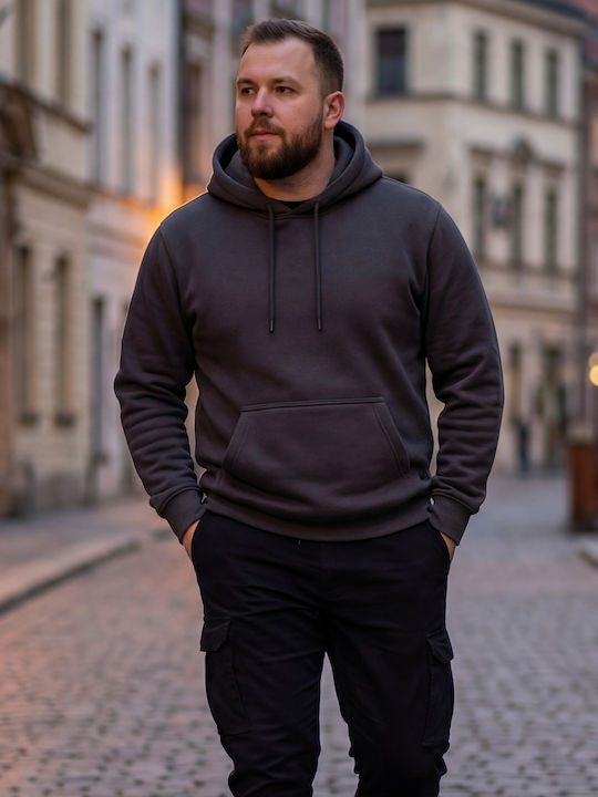 Panda Clothing Φούτερ με Κουκούλα Γκρι