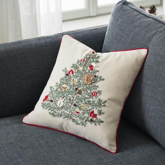 Gofis Home Коледна Декоративна Калъфка Бежов 43x43cm