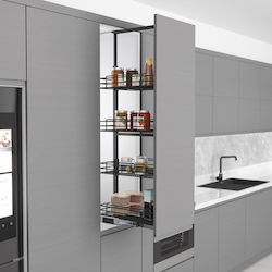 Starax Telescopic Adjustable Pantry Nickel K300mm 5 Baskets