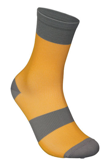 Poc Youth Lure Mtb Cycling Socks Grey Orange