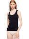 Sleeveless Cotton Black Women's T-Shirt
