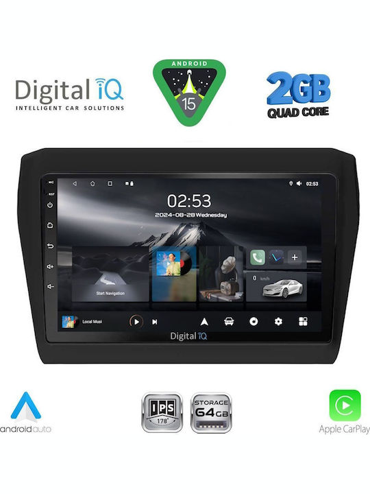 Digital IQ Auto-Audiosystem für Suzuki Swift 2017 (Bluetooth/USB/WiFi/GPS/Apple-Carplay/Android-Auto) mit Touchscreen 9"