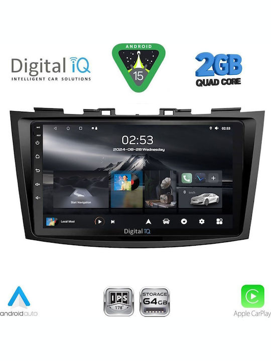 Digital IQ Auto-Audiosystem für Suzuki Swift 2011-2016 (Bluetooth/USB/WiFi/GPS/Apple-Carplay/Android-Auto) mit Touchscreen 9"