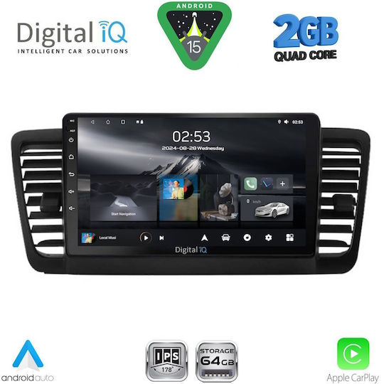 Digital IQ Car Audio System for Subaru Legacy / Outback 2002-2008 (Bluetooth/USB/WiFi/GPS/Apple-Carplay/Android-Auto) with Touch Screen 9"