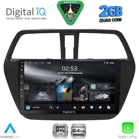 Digital IQ Car Audio System for Suzuki SX4 S-Cross 2014-2021 (Bluetooth/USB/WiFi/GPS/Apple-Carplay/Android-Auto) with Touch Screen 9"