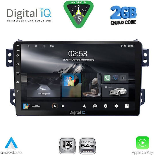Digital IQ Ηχοσύστημα Αυτοκινήτου για Opel Agila Suzuki Splash 2008-2018 (Bluetooth/USB/WiFi/GPS/Apple-Carplay/Android-Auto) με Οθόνη Αφής 9"