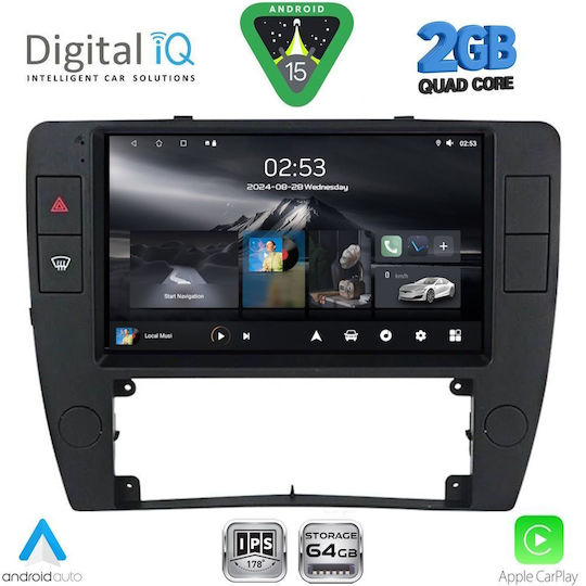 Digital IQ Ηχοσύστημα Αυτοκινήτου για Volkswagen Passat 2000-2005 (Bluetooth/USB/WiFi/GPS/Apple-Carplay/Android-Auto) με Οθόνη Αφής 9"