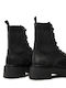 Damen Kampfstiefel Schwarz