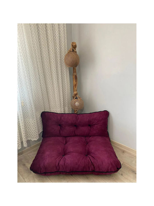 SteweHome Floor Pillow Cell Pattern Burgundy 70...