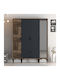 Ντουλάπα Τέσσερις Πόρτες Ptr Lidya Ανθρακί 160x47x201cm