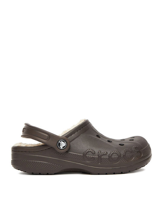 Crocs Baya Lined Clog Femei Anatomici Sabot Maro