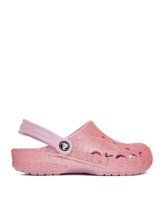 Crocs Baya Glitter Women's Clogs Pink