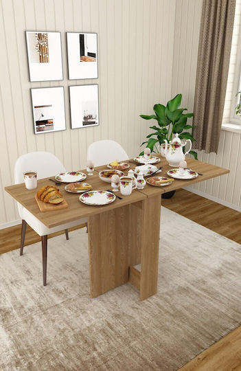 Сгъваема Маса За Кухня MDF Светъл Дървесен 133x75x75см