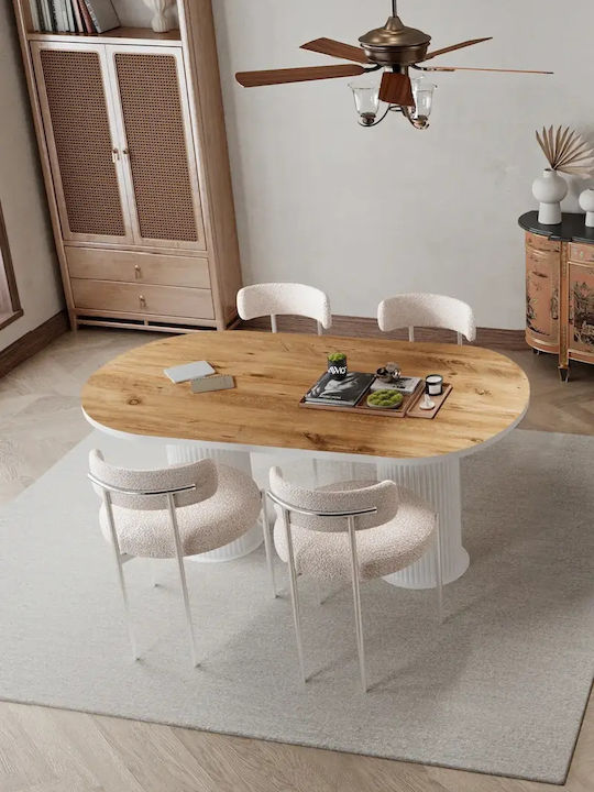 Ovaler Esstisch mit Stühlen – Ideal für die Küche Eiche 80x180cm