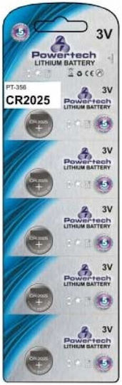 TianQiu Lithium Watch Battery CR2025 3V 5pcs
