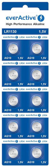 EverActive AG10/LR1130 Αλκαλική Μπαταρία Ρολογιών LR54 1.55V 1τμχ