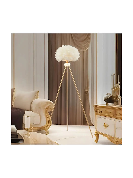 SteweHome Stehlampen Gold Tripod Flügel Lampenschirm 60x148cm