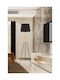Tripod Floor Lamp Black Fabric & Metal Base 43x157cm