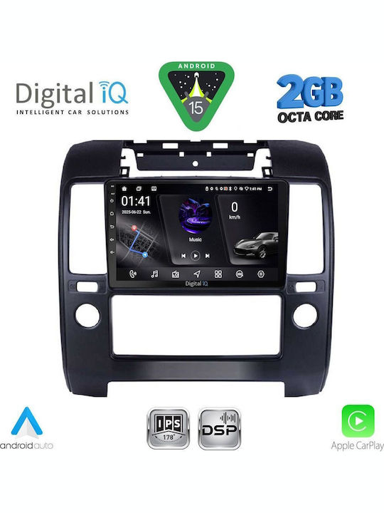 Digital IQ Car Audio System for Nissan Navara 2006-2011 with Clima (Bluetooth/USB/WiFi/GPS/Apple-Carplay/Android-Auto) with Touch Screen 9"